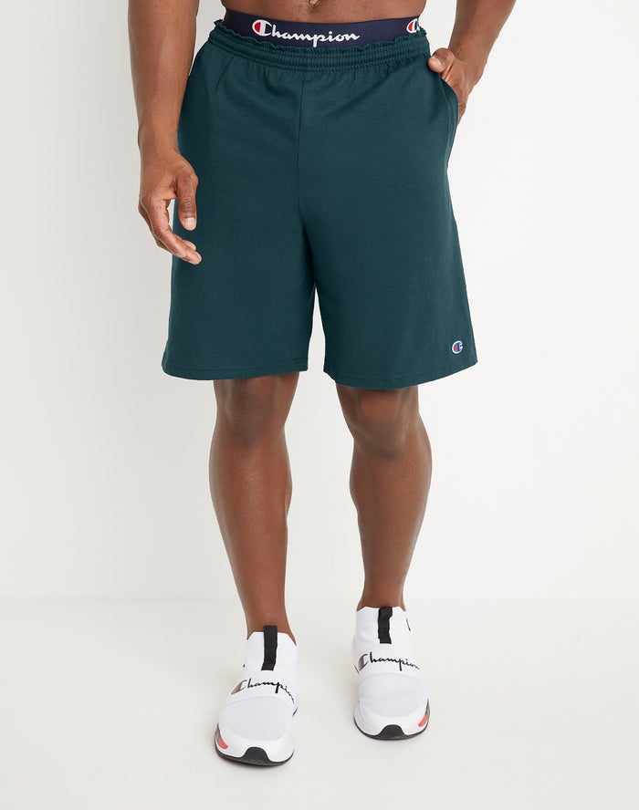 Champion Mens Shorts NZ - Classic Cotton Jersey Dark Green ( 3760-BUPWK )